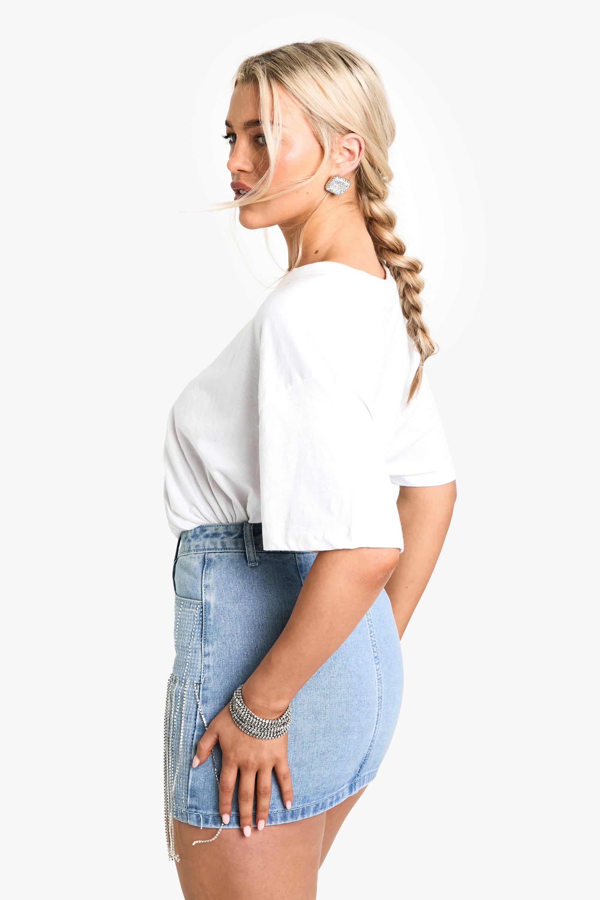 Rhinestone Fringed Denim Skirt | boohoo USA Rhinestone Fringed Denim Skirt | boohoo USA